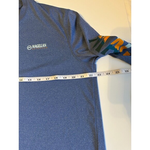 Magellan Outdoors Fishing Gear Shirt. Size M. Casting Crew Orange/Blue Trim - Picture 4 of 6